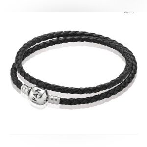 Pandora | Black Double Wrap Leather Bracelet